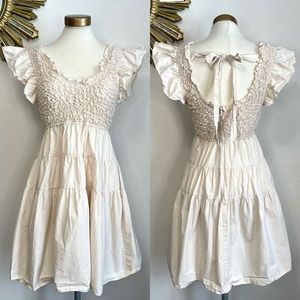 En Saison Matisse Tiered Flutter Sleeve Mini Dress